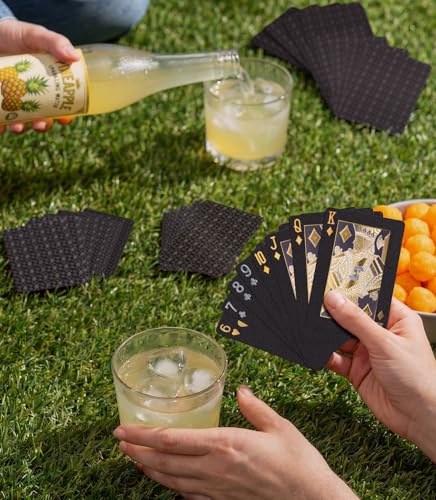 BIERDORF Diamond Waterproof Black Playing Cards, Poker Cards, HD, Deck of Cards (Black) - style: Black