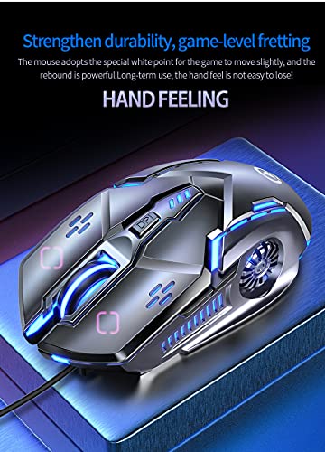 Gaming Mouse Wired, USB Optical Computer Mice with RGB Backlit, 4 Adjustable DPI,Silent Click, Ergonomic Gamer Laptop PC MacBook Mouse, 6 Programmable Buttons for Windows 7/8/10/XP Vista Linux MacOS