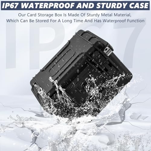 Graded Card Case - IP67 Waterproof Storage Box for Sports Trading Cards | Graded Card Carrying Case Storage Box for 40+ CSG, BGS, SGC, Top Loaders Graded Sports Trading Cards with 4 EVA Foam - size: M (holds 40+ Graded Cards--waterproof)