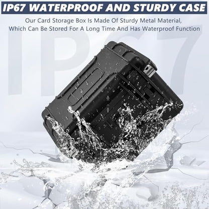 Graded Card Case - IP67 Waterproof Storage Box for Sports Trading Cards | Graded Card Carrying Case Storage Box for 40+ CSG, BGS, SGC, Top Loaders Graded Sports Trading Cards with 4 EVA Foam - size: M (holds 40+ Graded Cards--waterproof)