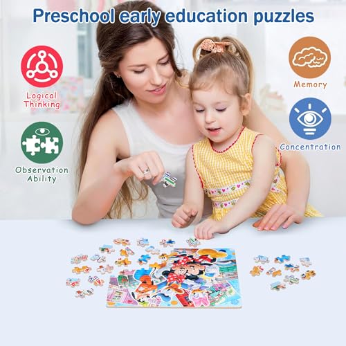Puzzles for Kids Ages 4-8,Kids Puzzls in a Metal Box,Mouse Small Puzles,Kid Boys Girls Learning Educational Puzzle Packed in Tin Box,100 Pieces - color: Mouse