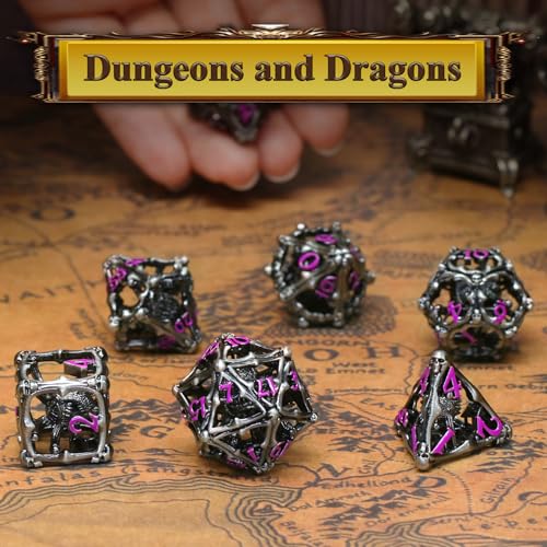 Beholder Dice Set DND, Dragon Eye Dice, ZHOORQI 7PC/Set Polyhedral Dices for Dungeons and Dragons, RPG, Eye Monster DND Gifts (Eye-Purple) - color: Eye- Purple