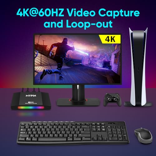 4K 60fps HDMI Video Game Capture and Passthrough | Support HDR & VRR,1080P 120fps Capture for games console Live Streaming and Video Recording in 4K