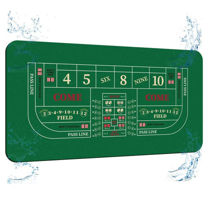 70 x 35 Inch Poker Mat for Table, Texas Hold'em Poker Table Top Mat with Carrying Bag, Waterproof Anti-Slip Rubber Blackjack Mat for Home Game Nights Up to 8 Players - color: Green-craps
