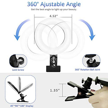 Video Conference Lighting Kit, Ring Light for Monitor Clip On | for Remote Working, Distance Learning,Zoom Calls, Self Broadcasting and Live Streaming, Computer Laptop Video Conferencing - size: 5 Inch