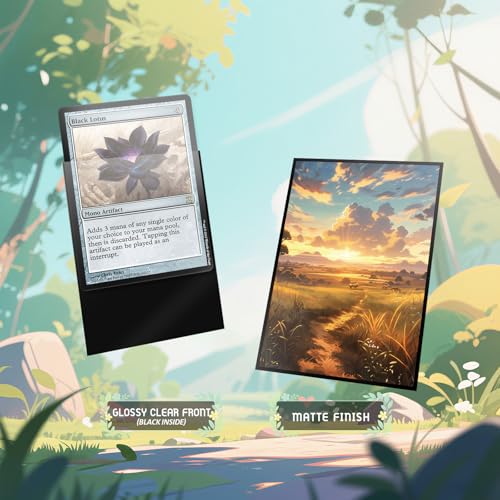 MTG Card Sleeves - Savannah(Green White) - Fantasy Dual Lands Series - Ultra Clear Front & Matte Finish Back, 100 Count Standard Size TCG Art Sleeves for Magic The Gathering - color: Savannah(green White)