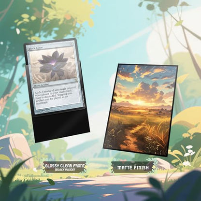 MTG Card Sleeves - Savannah(Green White) - Fantasy Dual Lands Series - Ultra Clear Front & Matte Finish Back, 100 Count Standard Size TCG Art Sleeves for Magic The Gathering - color: Savannah(green White)