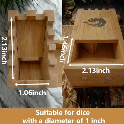 Bamboo Dice Tower, DND Dice Roller, Foldable Die Roller Castle | Magnetic Dice Tower for Dungeons and Dragons, Board Game, D&D Tabletop Game and RPG Games - style: Tower