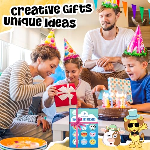 Sinceroduct 100PCS Make Your Own Stickers for Kids, Make-a-Face Stickers, 20 Animals Sticker Face for Toddlers Crafts Party Favors, Gift of Festival Birthday Classroom Reward, Valentine's Day Activity - style: Animal Style-3