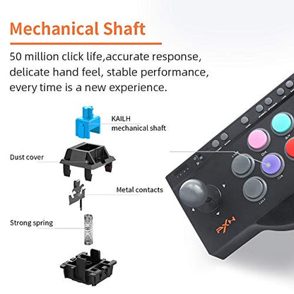 PXN Arcade Fight Stick, Fighting Game Joystick for PS4, PS3, Xbox One, Nintendo Switch and Windows PC - 7.2 ft USB Cable
