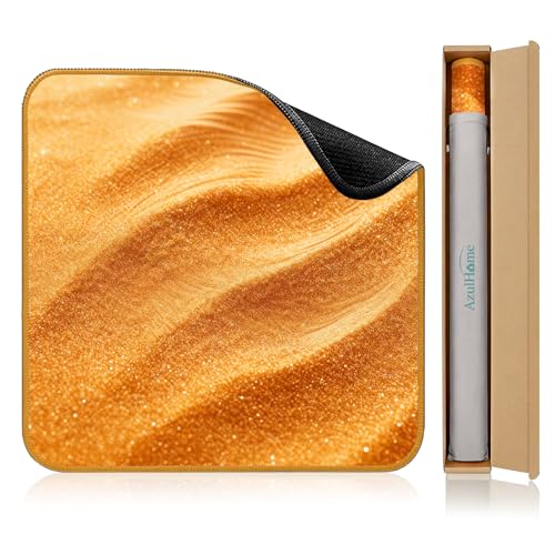 31.5" Crease-Free Mahjong Mat Non-Slip Noise-Reducing Game Table Cover | Golden Sand, Rubber Gaming Mat with Carrying Bag for American Mahjong Poker Board Games Dominoes - color: Golden Sand