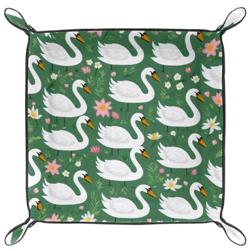 Floral Swans Dice Tray Dice Rolling Tray Folding Dice Holder for Dice Games, Like RPG, DND and Other Table Games - color: Multi 15