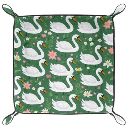 Floral Swans Dice Tray Dice Rolling Tray Folding Dice Holder for Dice Games, Like RPG, DND and Other Table Games - color: Multi 15