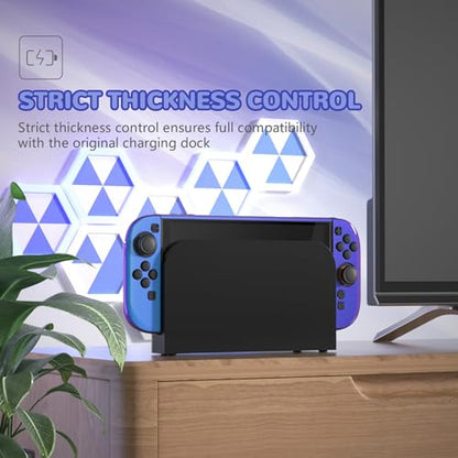 PlayVital Glossy Protective Case for Nintendo Switch 2 with Extra Stand & Thumb Grip Caps | Solid Color Series, Chameleon Purple Blue - color: Chameleon Purple Blue