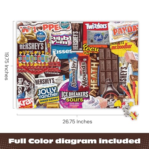 Buffalo Games - Hershey's Sweet Collage - 1000 Piece Puzzle for Adults | Official Art, Made in USA, Recycled Board, Finished Size 26.75 x 19.75 in, Includes Poster, Frameable Art, Giftable