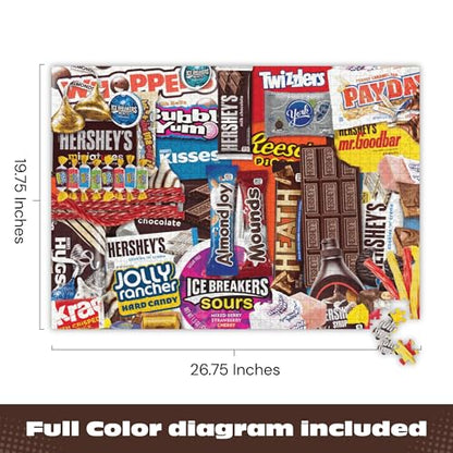 Buffalo Games - Hershey's Sweet Collage - 1000 Piece Puzzle for Adults | Official Art, Made in USA, Recycled Board, Finished Size 26.75 x 19.75 in, Includes Poster, Frameable Art, Giftable