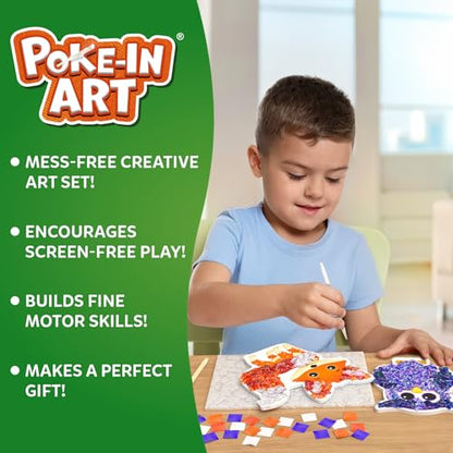 Skillmatics Poke-in Art – Animals, Mess-Free DIY Wood Craft Kit for Kids | Creative Fine Motor Activity, Pretend Play & Room Decor, Gift for Girls & Boys Ages 4, 5, 6, 7, 8, 9 - style: 4. Animals