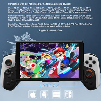 Joso Phone Controller for iPhone/Android with Phone Case Support, Mobile Gaming Controller with Cooler for iPhone 16/15/14, Galaxy S24/S23/S22 - Universal Fit, Customizable Buttons, Turbo