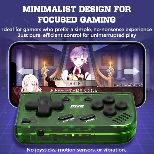 IINE Mini Retro Wireless Controller, Micro Remote Controller for Switch/OLED, PC, Android and IOS, Keychain Pocket-sized Controller with Turbo Function (Green) - color: Green