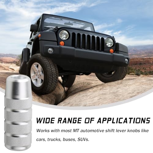 Osilly 3.74 Inch Aluminum Shift Knob with 3 Threaded Adapters, Silver | aluminum alloy construction, ergonomic extended grip, supplied adapters, for manual and select automatic cars, interior parts - color: Silver