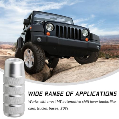 Osilly 3.74 Inch Aluminum Shift Knob with 3 Threaded Adapters, Silver | aluminum alloy construction, ergonomic extended grip, supplied adapters, for manual and select automatic cars, interior parts - color: Silver