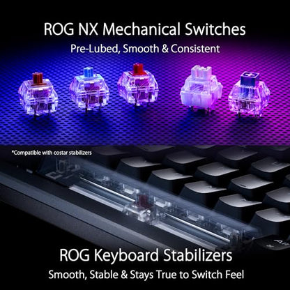 ASUS ROG Azoth Wireless Mechanical Gaming Keyboard – 75% TKL, Tri-Mode Connectivity, Hot Swappable Pre-lubed ROG NX Snow Linear Switches, PBT Keycaps, RGB, OLED Display, PC/Mac Support - White - color: White, size: Snow Linear, style: Azoth