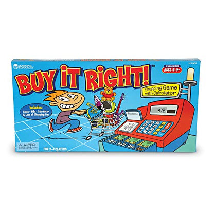 Learning Resources Buy It Right Shopping Game - Board Game for Kids, Elementary Math Games, Educational Learning Toys, Shopping Games for Kids, Counting Toy
