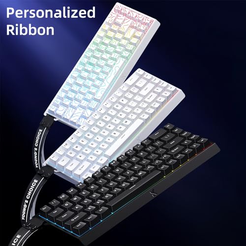MCHOSE ACE 68 Magnetic Switch RGB Gaming Keyboard,60% Hall Effect Rapid Trigger Adjustable Actuation Hot Swappable Wired Mechanical Keyboard 8K Hz Polling Rate for PC/Mac Gamer (Black) - color: Black-Blue Ice Magnetic Switch