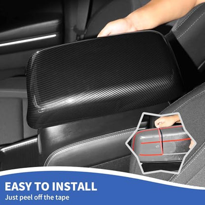 RAZPOY Center Console Cover Armrest Box Waterproof Protector Pet Pad Compatible with 2011-2024 Dodge Charger Interior Accessories Carbon Fiber