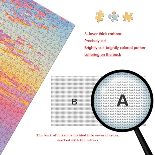 Puzzle for Adults 1000 Pieces, Sunset Field Puzzle, Challening Impossible Difficult Hard Fun 1000 Pieces Jigsaw Puzzles for Adults Family with Letters on Back - color: Sunset Field 1000 Pieces