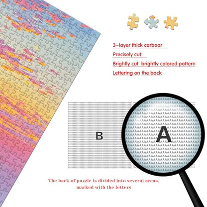 Puzzle for Adults 1000 Pieces, Sunset Field Puzzle, Challening Impossible Difficult Hard Fun 1000 Pieces Jigsaw Puzzles for Adults Family with Letters on Back - color: Sunset Field 1000 Pieces