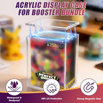 Booster Bundle Acrylic Display Case(Taller Version) | Compatible with Perfect Order & Ascended Heroes & Chaos Rising, 8+5mm Ultra Thick Clear Storage Box with Magnets