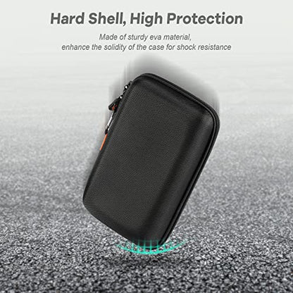 Shockproof Hard Shell Carrying Case, Large Capacity Storage Pouch Bag | Fits GPS, External Hard Drive, Power Bank, Charger, Cable, Travel Tech Organizer, Durable EVA Material - color: Z Black and Deep Purple