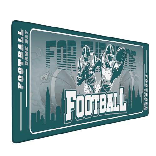 Football Desk Mat, Large Stitched Edges Gaming Mouse Pad, Green Keyboard Mat for Laptop Computer Desktop - 31.5x12 Inch for Football Fans - color: Green Football