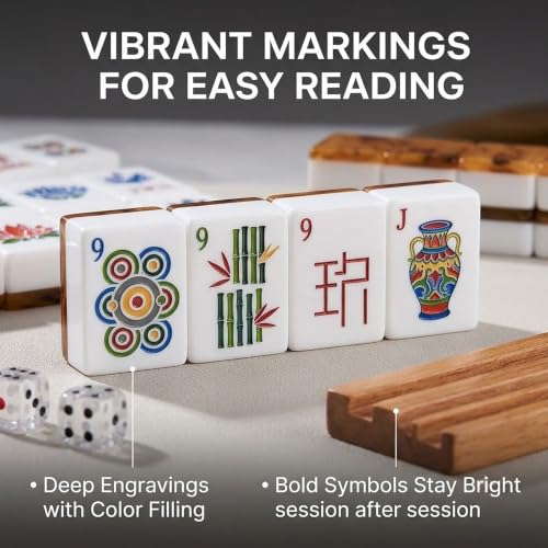 4 Layer Acrylic Mahjong Set 160 Tiles - American Travel Game with Clear Engraving Carrying Bag Multiple Colors(Yellow) - color: Yellow