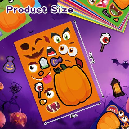 56 Sheets Halloween Pumpkin Stickers for Kids - 14 Different Pumpkin Designs - Fun Halloween Party Favors Crafts Games & Activities Supplies - style: Pumpkin