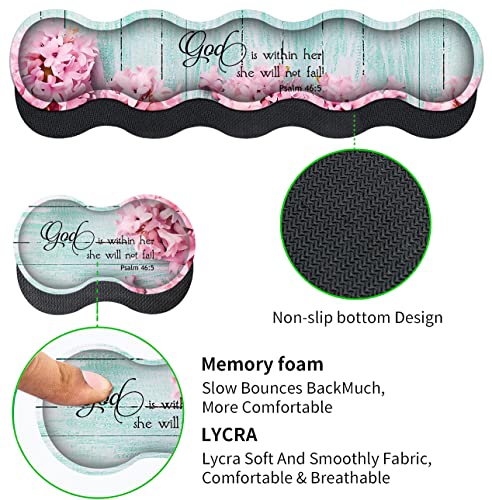 Mouse Pad Set, Large Gaming Mouse Pad + Keyboard Wrist Rest Support + Mouse Wrist Cushion + Coaster, Non-Slip Rubber Base, 31.5 x 11.8 in Extended Desk Mat for Office, Psalm 46-5 Pink Hyacinth - color: JV-mouse pad-8-4