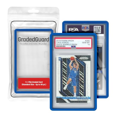 GradedGuard PSA Card Slab Protector Case, Standard PSA Size, Impact Resistant TPU Holder, Drop & Scratch Proof Frame for Graded Sports TCG Collectible Trading Cards. (Royal) - color: Royal