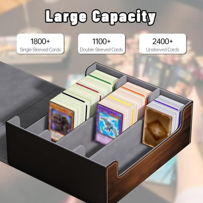 DEGDFSGR Card Game Storage Box for TCG MTG Commander Deck Box MTG Card Box Organizer Trading Card Case Magnetic Closure Creative Pattern Up to 2400 Cards, Black Cat Bookshelf Library - color: Black Cat Bookshelf Library