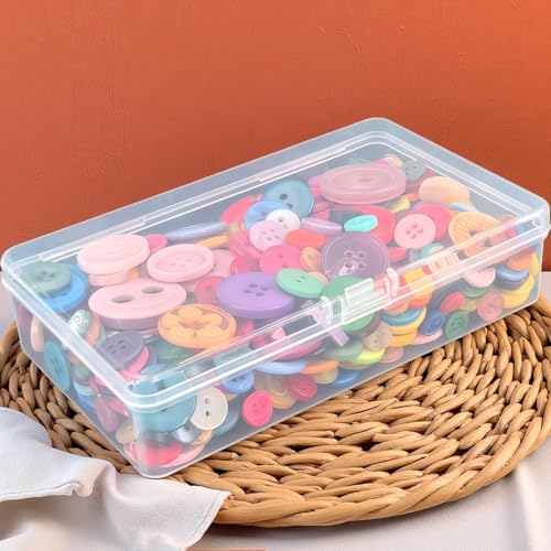 19 Pack Rectangular Clear Plastic Storage Containers | Hinged Lid, For Beads and Small Craft Items, 5.7 x 3.35 x 1.38 inch - size: 5.7 x 3.35 x 1.38 inch