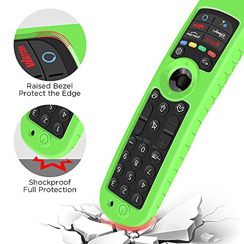Silicone Case for LG AN-MR21GA / AN-MR21GC 2021 Remote Control [Shockproof] Anti-Slip Protective Cover for LG MR22GA MR22GN MR23GA MR24GN Magic Remote Case Sleeve Holder Protector Skin (Glow Green) - color: Glow Green