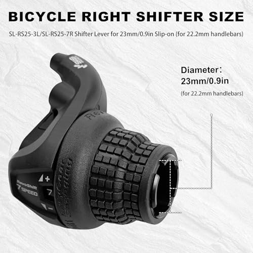 Bike Gear Shifters 3×7 Speed Left SL-RS25 21S Shift Lever Bicycle Twist Grip Thumb Gear Shifter for MTB Folding Mountain Bike - size: RS25-3x7
