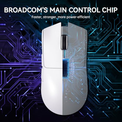ATTACK SHARK X11 Wireless Gaming Mouse, PAW3311 Sensor, Lightweight, RGB Charging Dock, 22,000 DPI, Tri-Mode Connectivity, 5 Programmable Buttons - White - color: White, size: Mouse only
