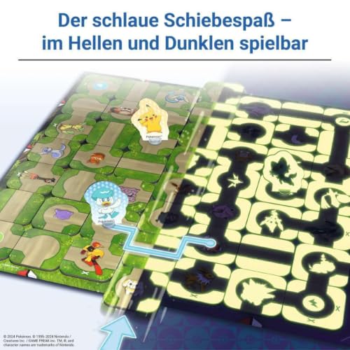 Ravensburger Pokémon Labyrinth Glow in the Dark - Sliding Fun with Your Favorite Pokémon - Playable in Light and Dark for 2-4 Players Ages 7 and Up - style: Pokémon Labyrinth Glow in the Dark