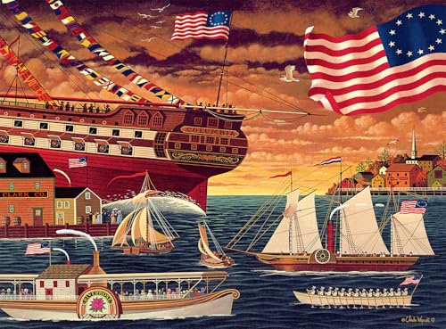 Buffalo Games - Charles Wysocki Patriotic - 1000 Piece Puzzle for Adults | Art by Charles Wysocki, Frameable Art, Made in USA, Recycled Board, Includes Poster, Challenging, intermediate to expert