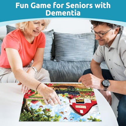 3 Pack 48 Large Piece Puzzles for Seniors, Dementia Alzheimer's Products Activities for Elderly Adults,Alzheimer’s Puzzle Memory Cognitive Games Easy Jigsaw Puzzle Gifts with 3 Storage Bags - style: 48 Large Pieces