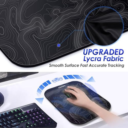 Gimars Large Smooth Superfine Fibre Memory Foam Ergonomic Mouse Pad Wrist Rest Support Mousepad with Nonslip Base for Laptop, Computer, Gaming & Office,Free Coaster Include-Topographic Map - color: Topographic Map