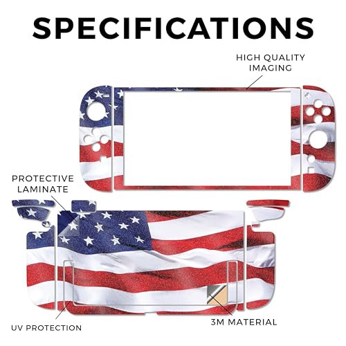 Glossy Glitter Gaming Skin Compatible with Nintendo Switch 2 Console Only - American Flag - Premium 3M Vinyl Protective Wrap Decal Cover - Easy to Apply | Crafted in The USA by MightySkins - color: American Flag, size: Switch 2 Console Skin Only, style: G