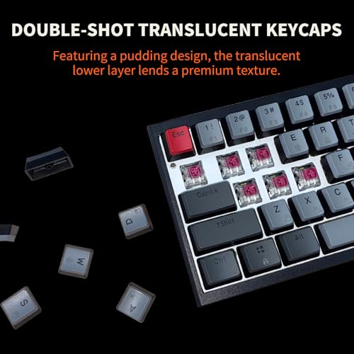 Hexgears X1 Pro Wireless Mechanica Keyboard, Tri-Mode Bluetooth/2.4G/USB-C, Hot-Swappable Linear Switch Gaming Keyboard, Mini Compact White Backlit Keyboards with Wrist Rest - Dark - color: Dark Knight-X1 Pro, size: Linear