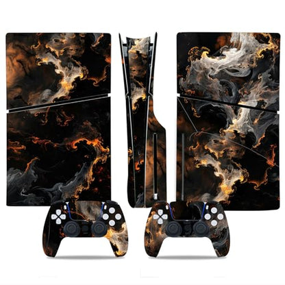 Console Skin Sticker Wrap Compatible with PS5 Slim Disc (Gold) | Protective Vinyl Decal, Game Controller Cover - color: Gold